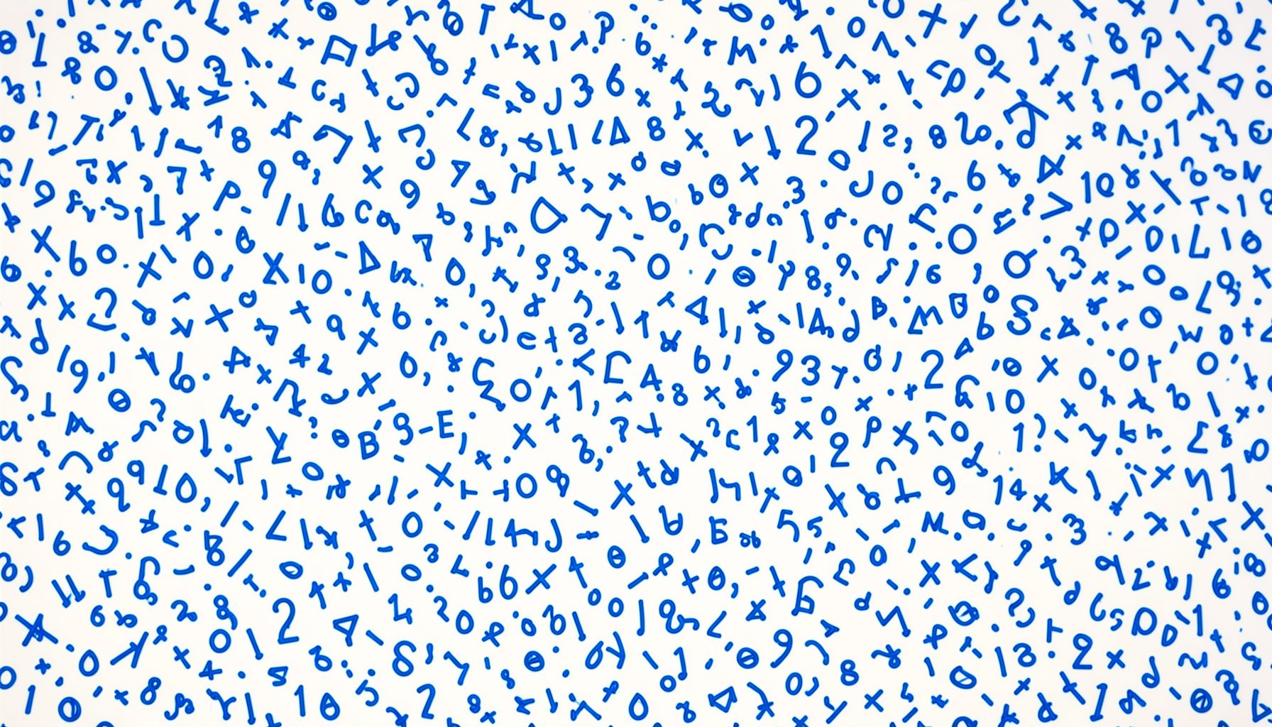 Abstract blue and white pattern with regular expression symbols in a clean developer aesthetic